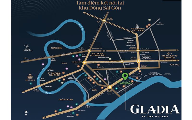 vị trí gladia Khang Điền