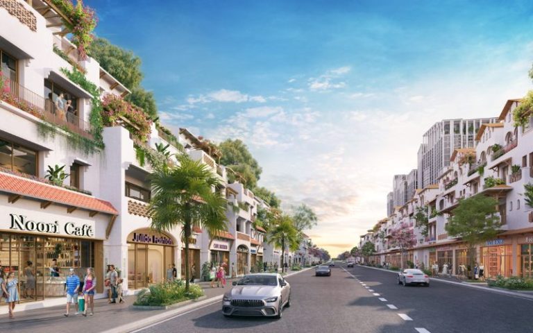 Phân khu thương mại được định hình như một khu phố đi bộ phong cách châu Âu