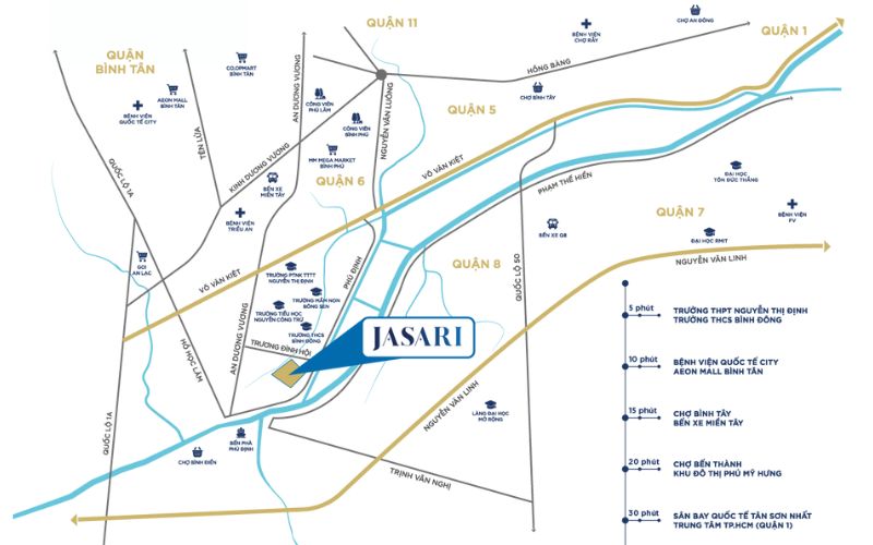Vị trí dự án jasari quận 8