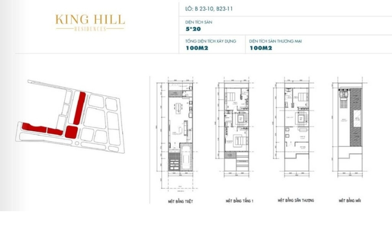 mặt bằng dự án king hill residences