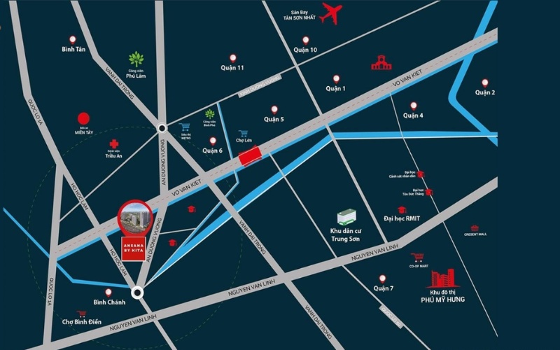 Vị trí dự án Ansana by Kita Bình Tân