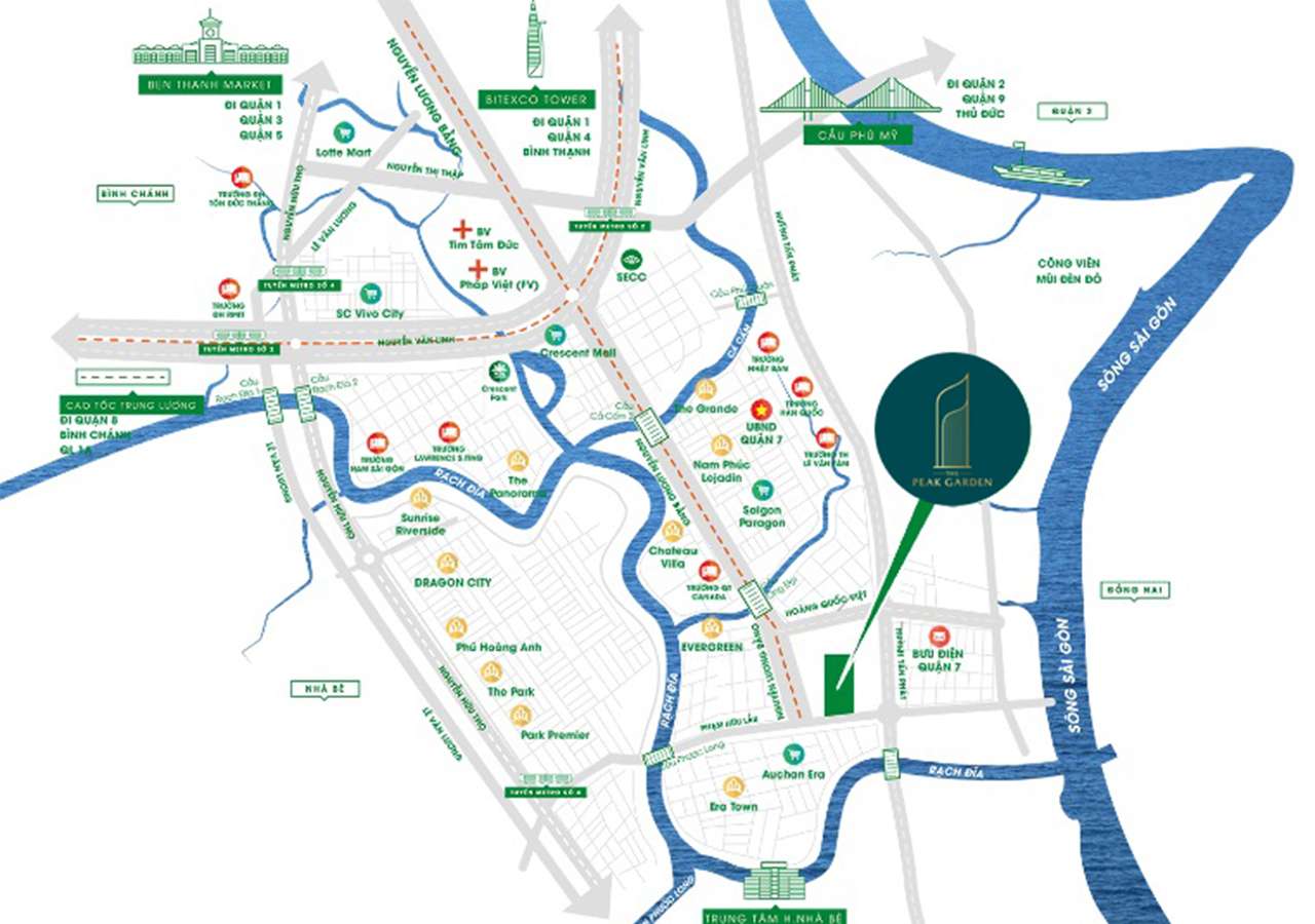 VỊ TRÍ DỰ ÁN THE PEAK GARDEN