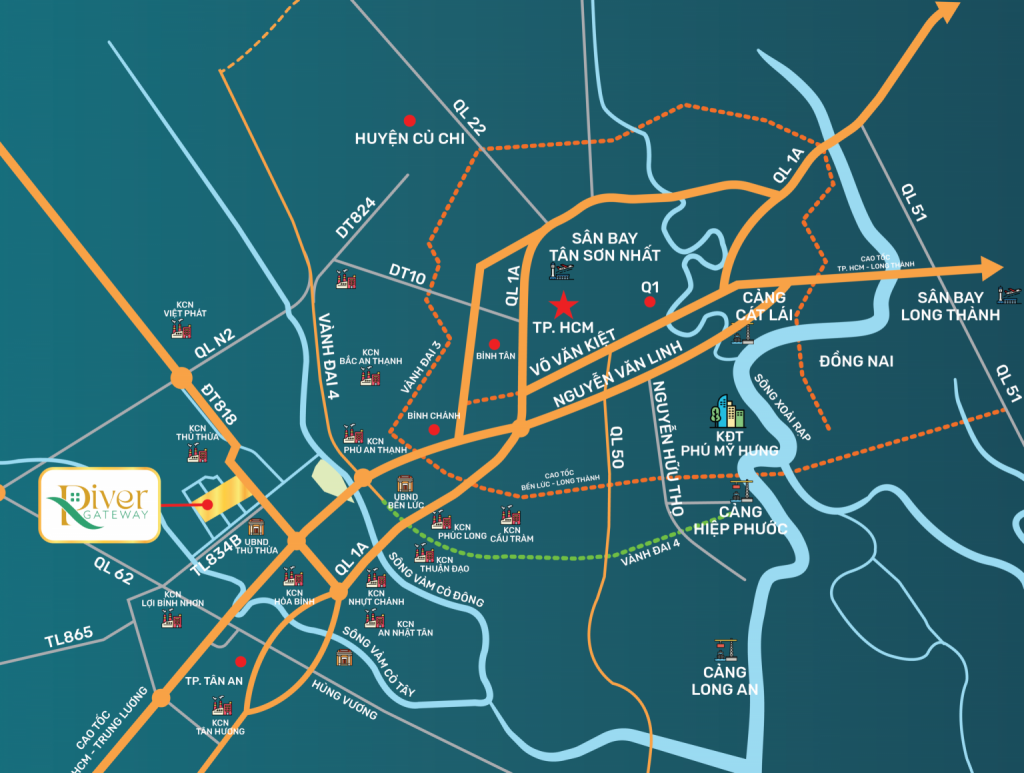 Vị trí River Gateway Thủ Thừa