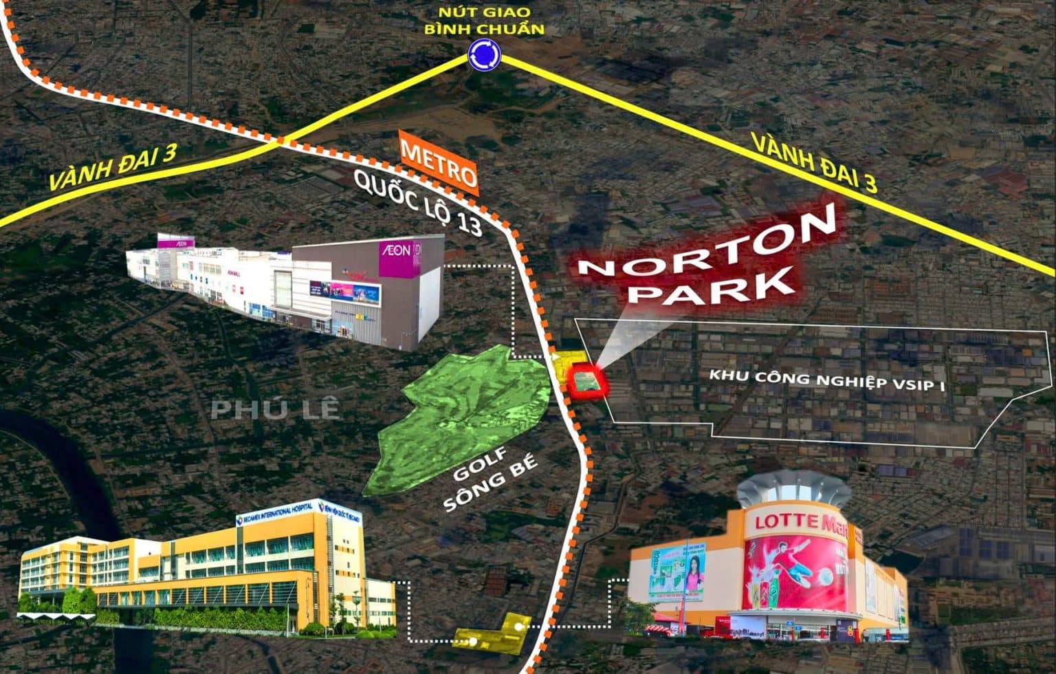 Vị trí dự án Norton Park Bình Dương