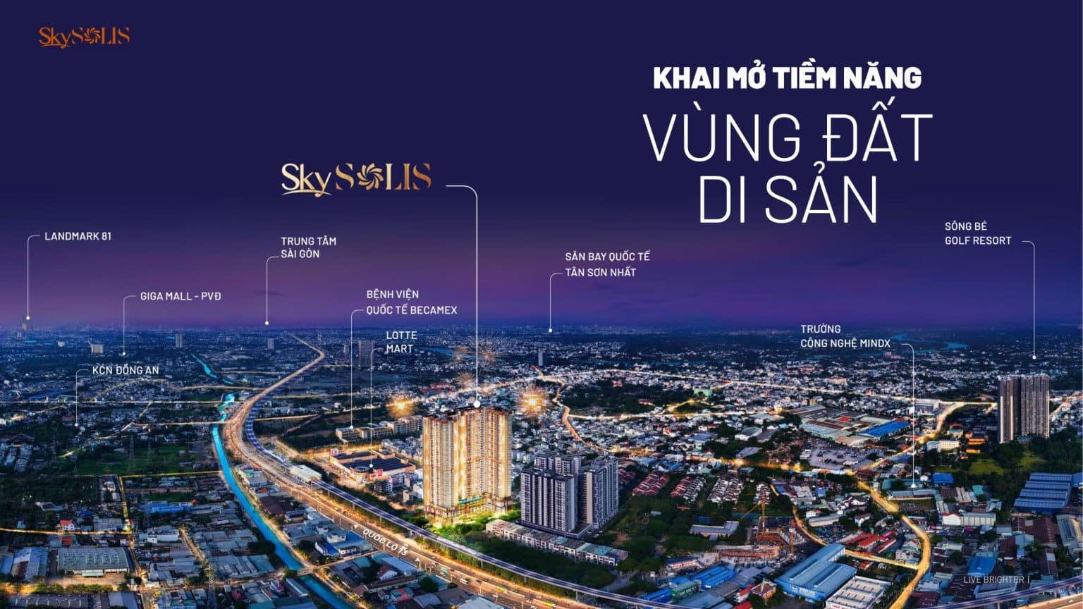 VỊ TRÍ & KẾT NỐI DỰ ÁN SKY SOLIS QUỐC LỘ 13 CẠNH ECO XUÂN