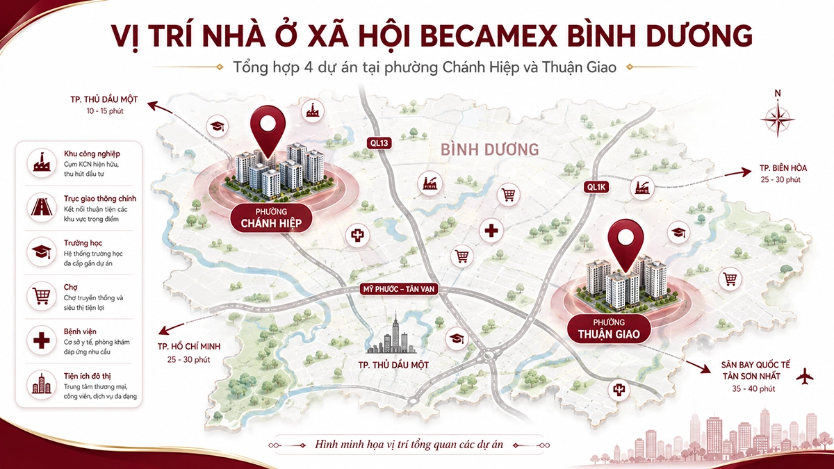 Nhà ở xã hội Becamex Bình Dương nằm ở đâu?