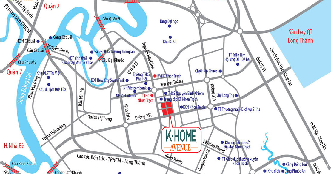 Vị trí nhà ở xã hội K Home Nhơn Trạch